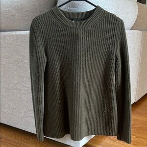 Theory Olive Green Ribbed Sweater